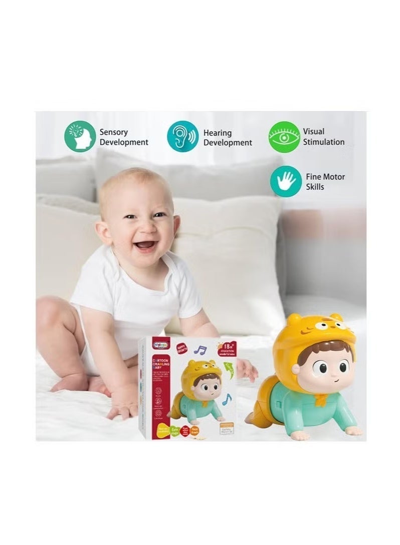 Baby Crawling Toy Electric Baby Music Toy with Music and Light Educational Toy for Baby's Crawling and Head Lifting Infant Tummy Time Toy Sensory Development Toy Fun Crawling Doll Enhance Cognitive Skills and Motor Coordination Crawling Toy  Ideal Gift for 0-3-6 7 8 9 10 12-18 Month - Image 4